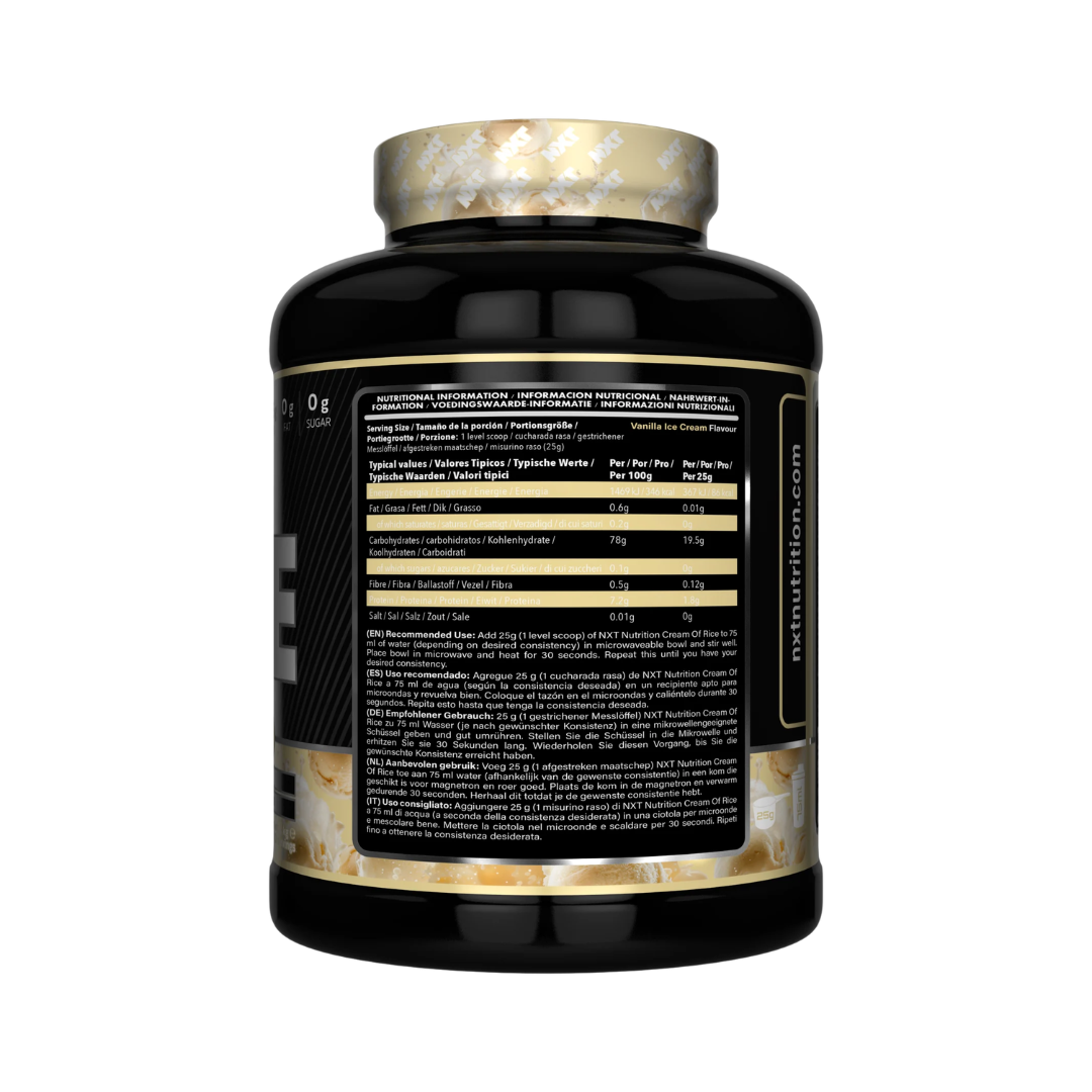 NXT Nutrition Cream of Rice 2kg Vanilla Ice Cream