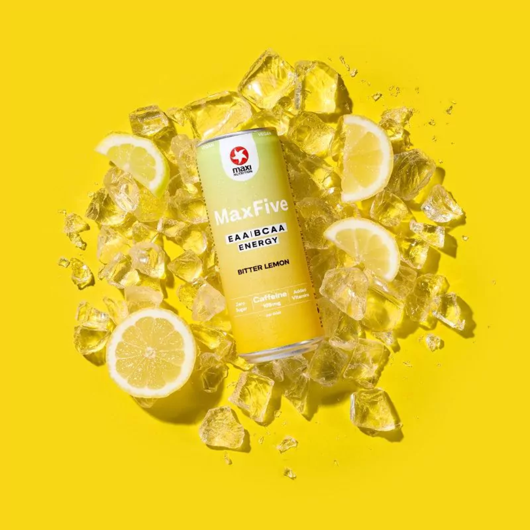 MaxiNutrition MaxFive Energy Drink 12x330ml Bitter Lemon