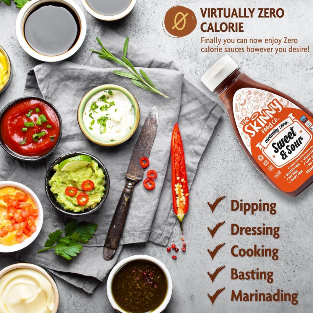 The Skinny Food Co Zero Calorie Skinny Sauce 425ml Sweet & Sour