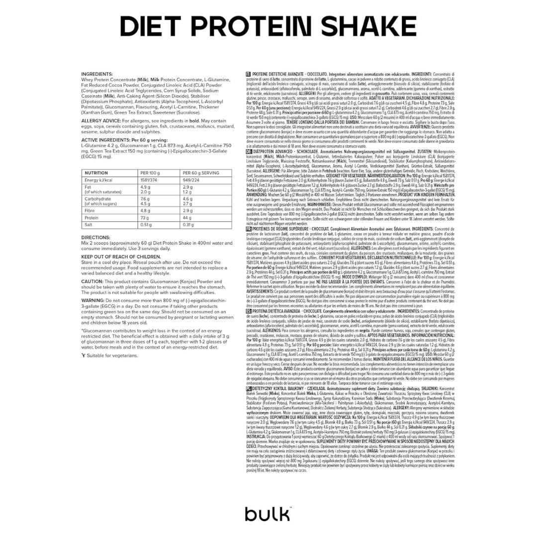 Bulk Complete Diet Protein Advanced 500g Chocolate