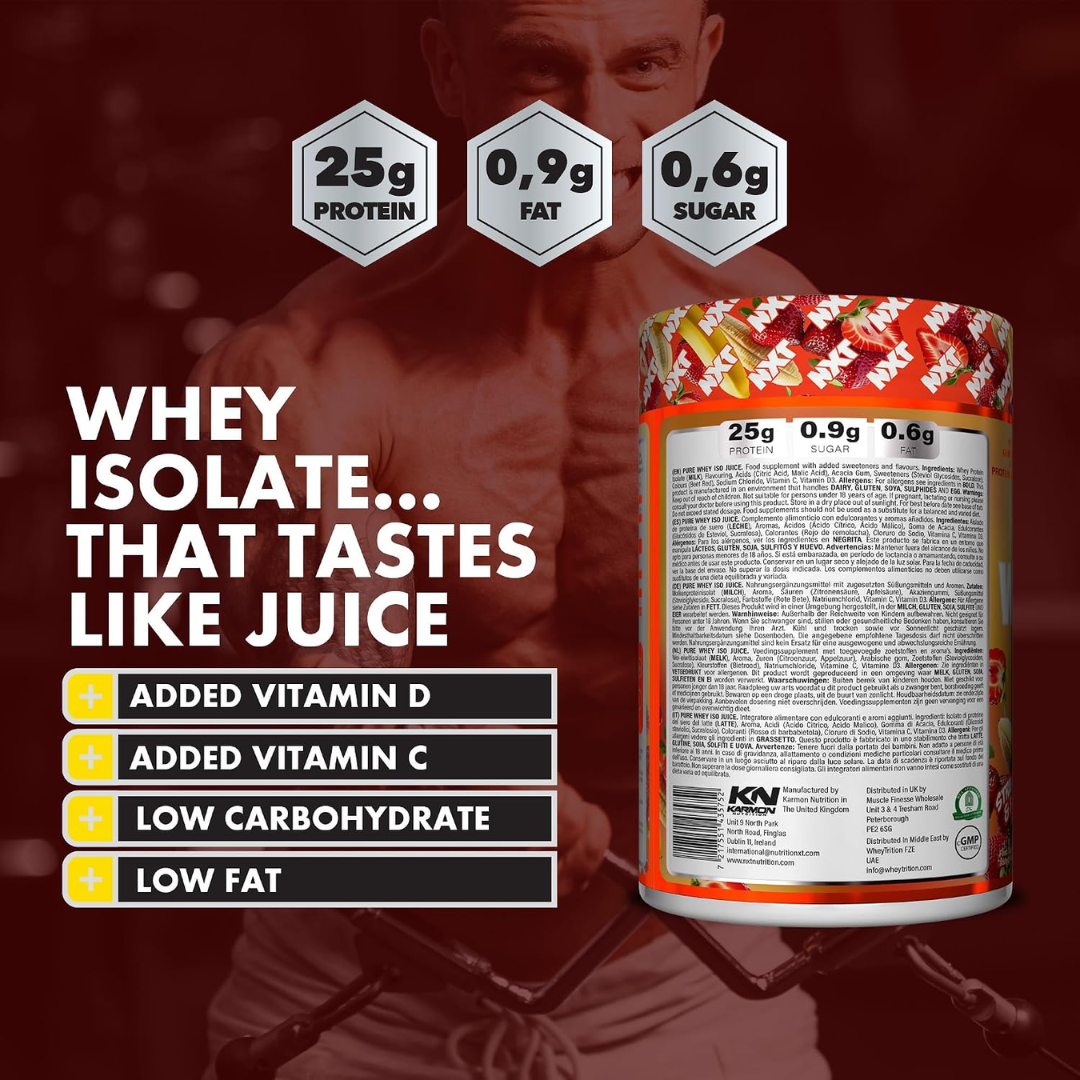 NXT Nutrition Pure Whey ISO Juice 900g Strawberry & Banana