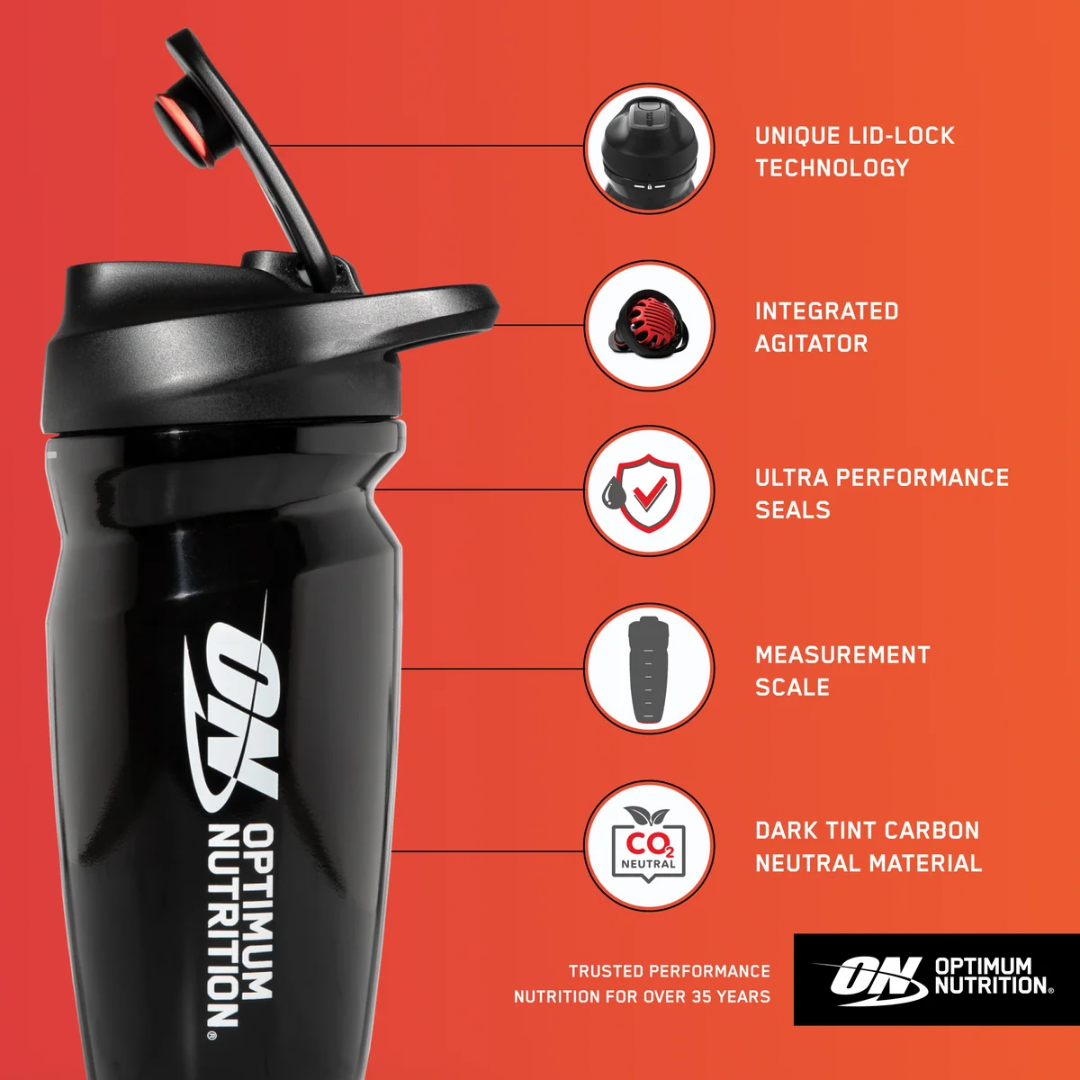 Optimum Nutrition Opti-Lock Shaker 600ml Black