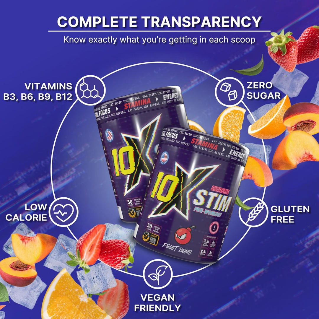10X Athletic STIM 600g Fruit Bomb