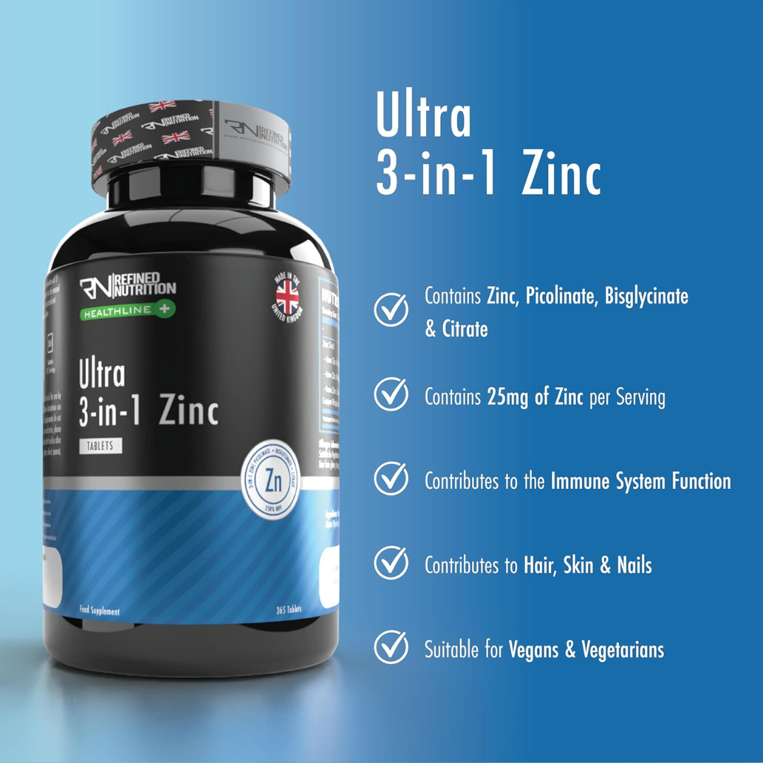 Refined Nutrition Ultra Zinc 3-in-1 365 Tabs