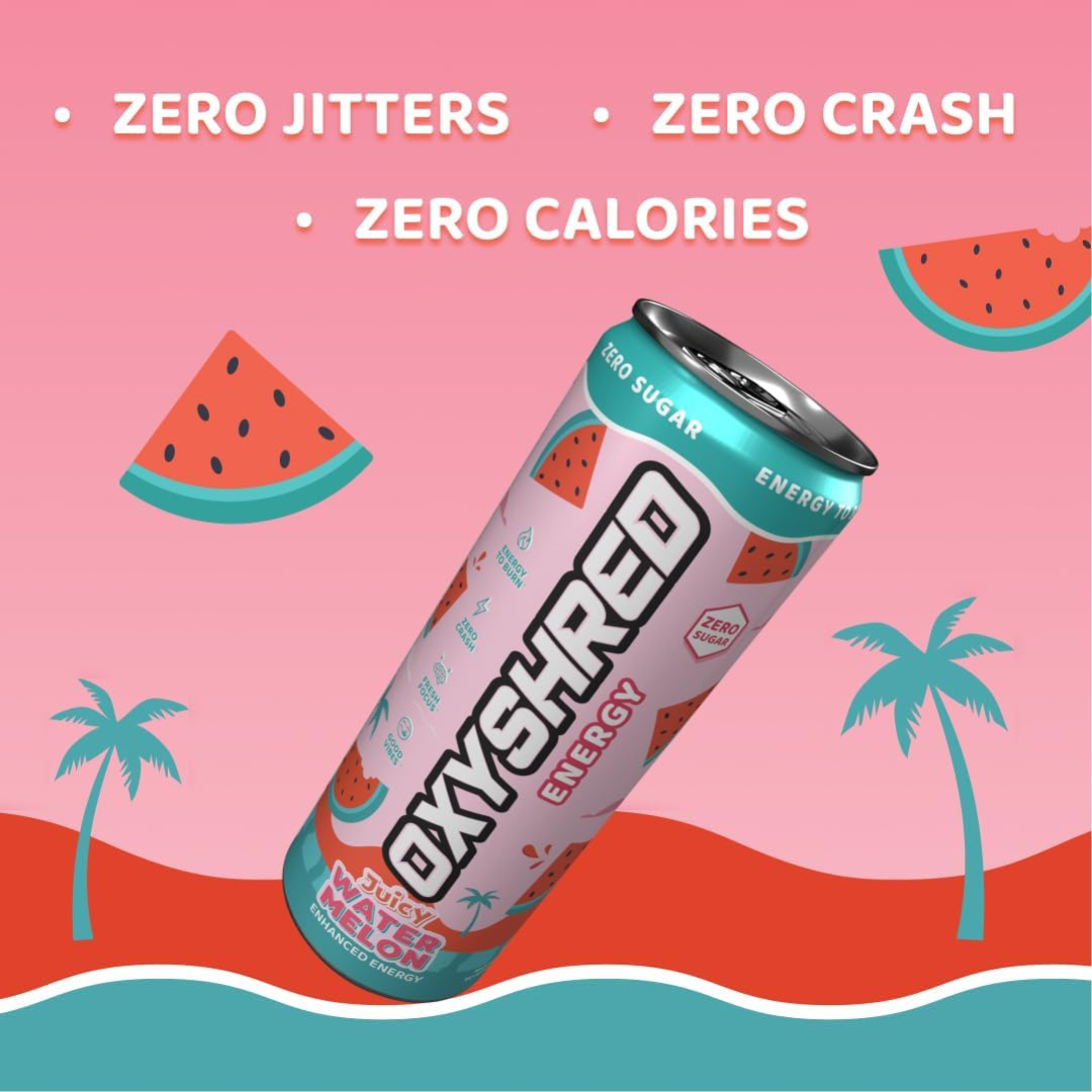 EHP Labs OxyShred Ultra Energy Drink RTD 24x355ml (6x4 Pack) Juicy Watermelon