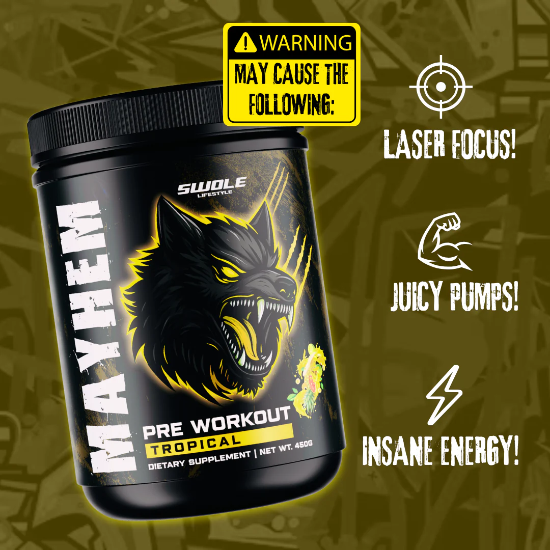 SWOLE Lifestyle MAYHEM Pre Workout 450g Tropical