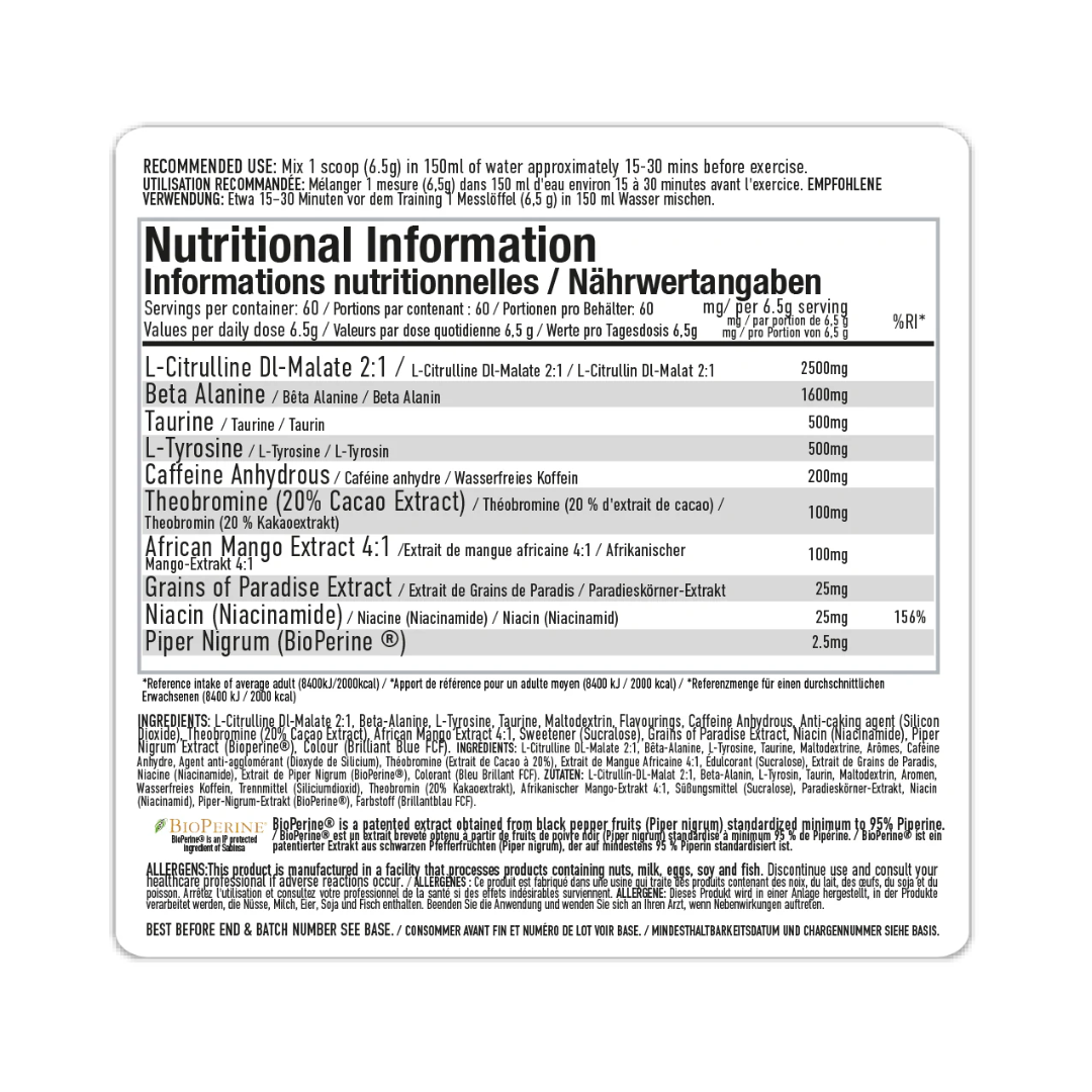Per4m Energy Pre Workout 390g Blue Raspberry