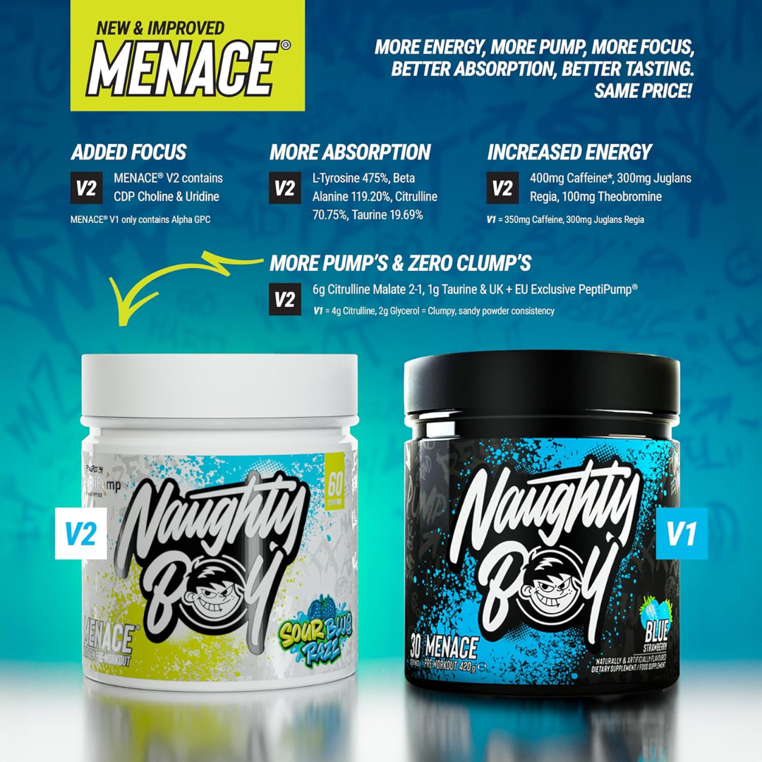 Naughty Boy Menace V2 420g Gotti Grape 60 Servings