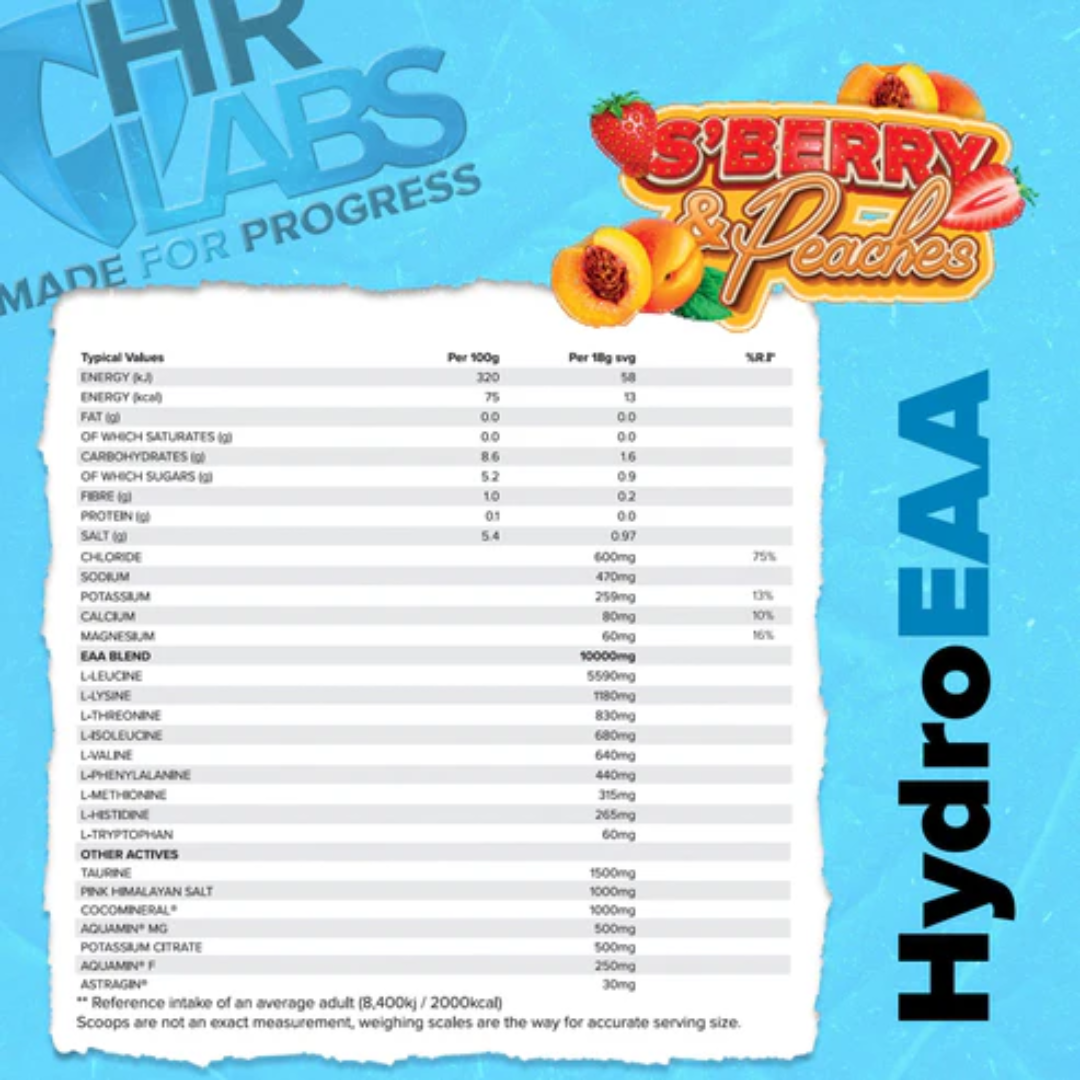 HR Labs HydroEAA 540g Strawberry & Peaches