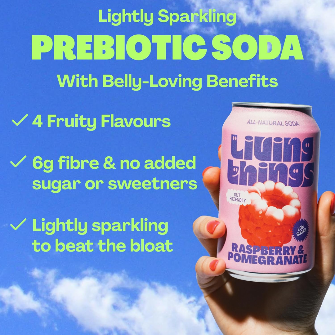 Living Things Prebiotic Soda 12x330ml Cherry & Lime