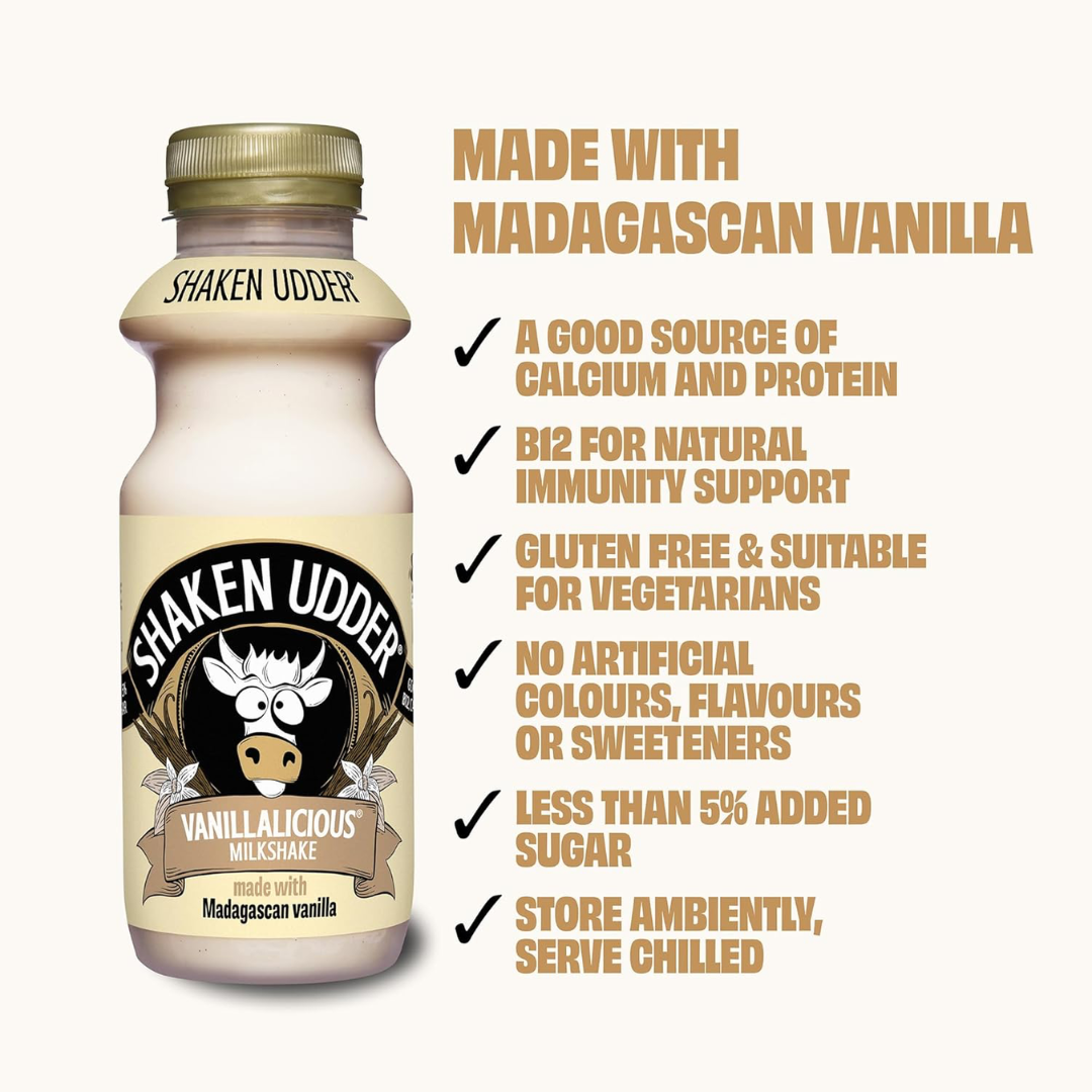 Shaken Udder Milkshake 8x330ml Vanillalicious
