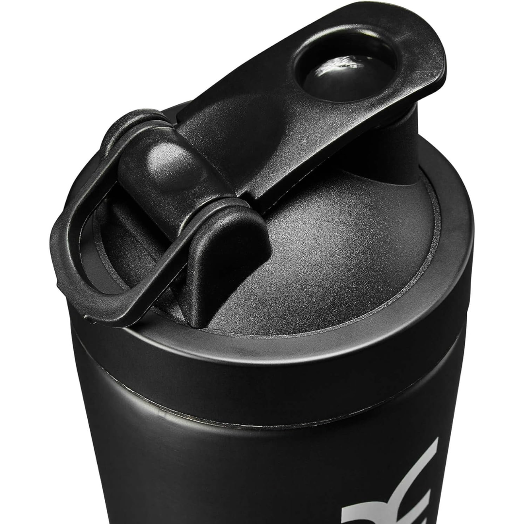Bulk Deluxe Steel Shaker Bottle 750ml Jet Black