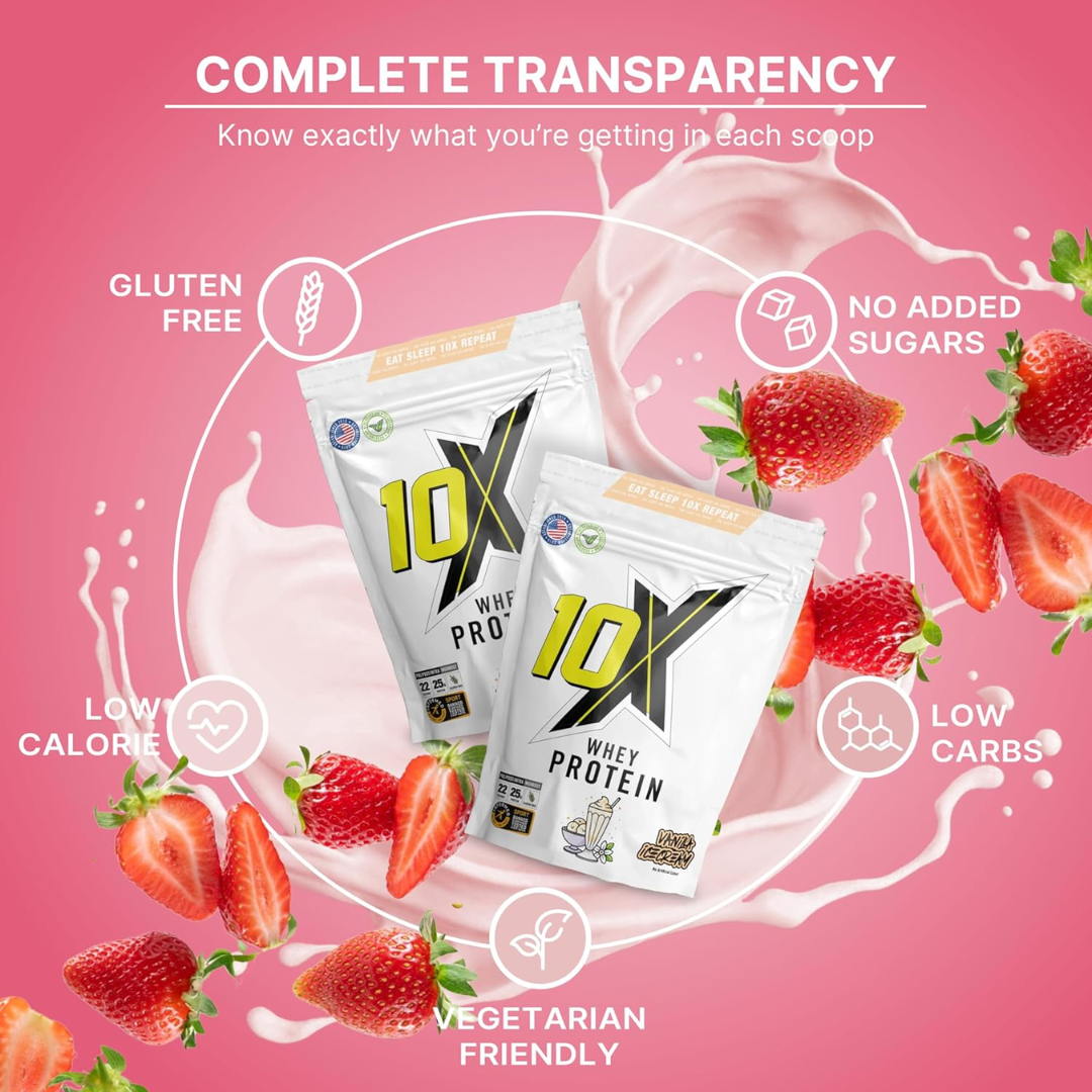 10X Athletic Whey Protein 700g Strawberry Milkshake