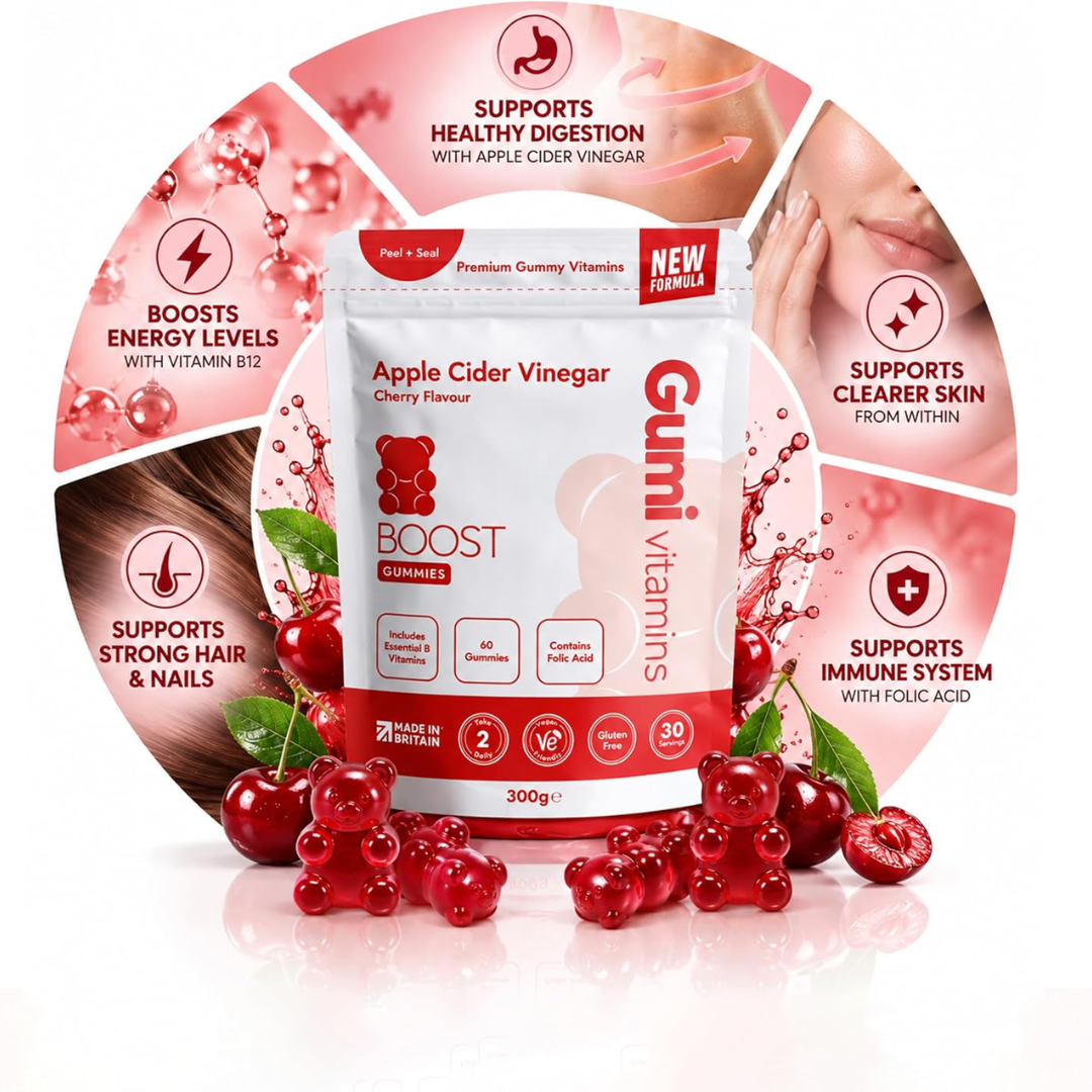 Gumi Vitamins BOOST - Apple Cider Vinegar Gummies 300g Cherry
