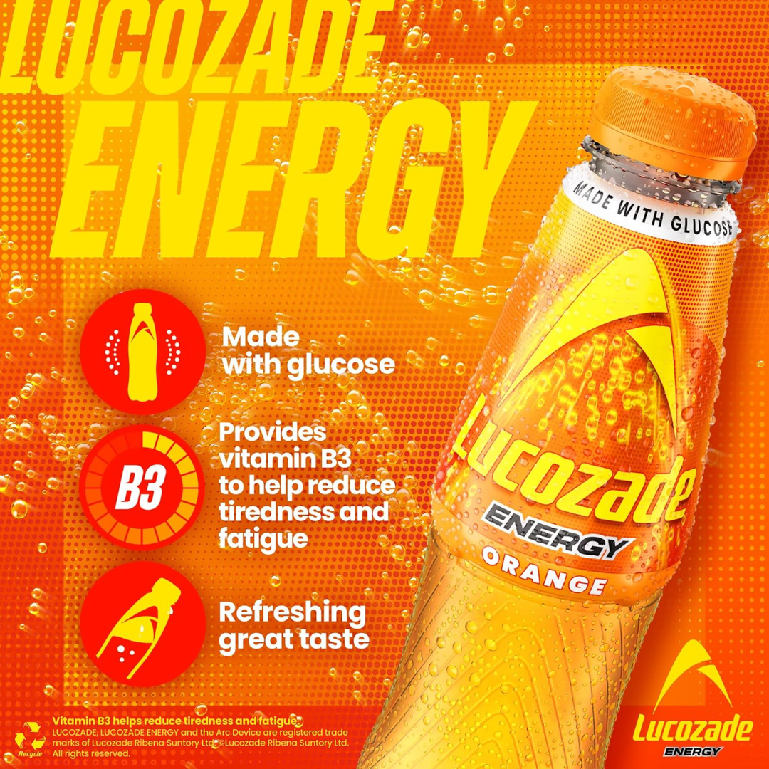 Lucozade Energy 12x500ml Orange