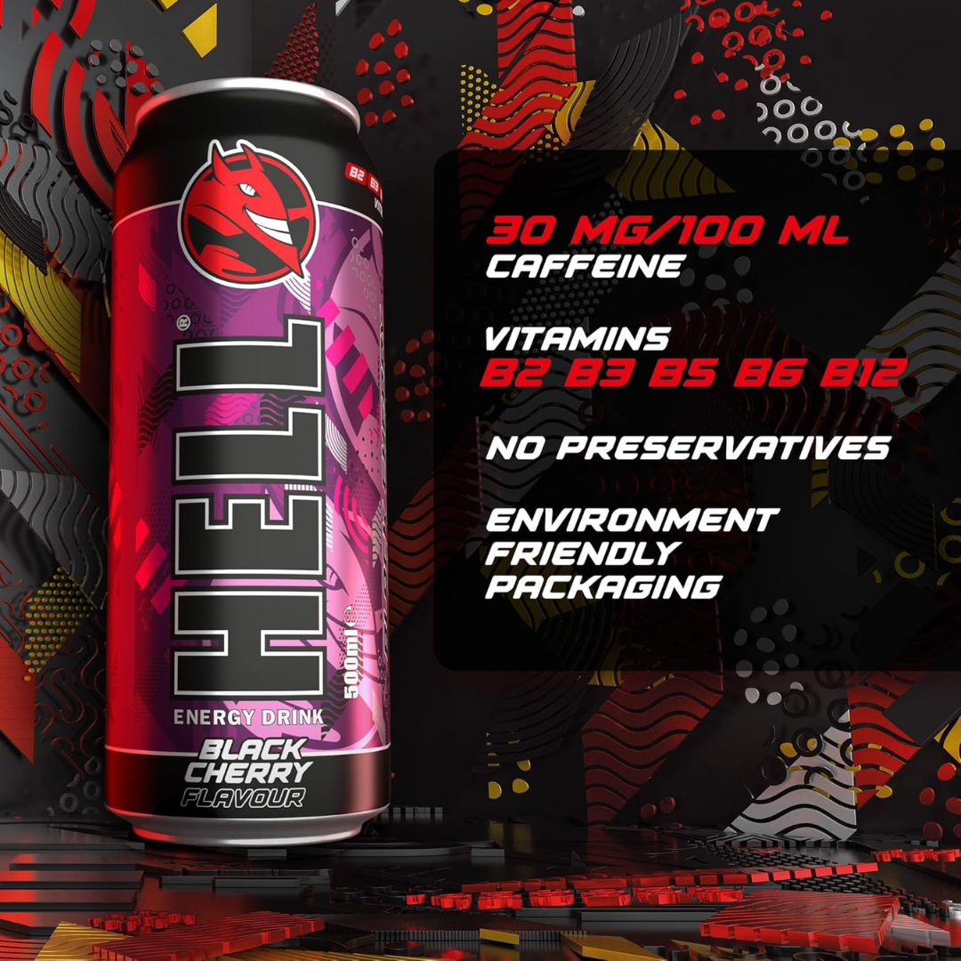 Hell Energy Energy Drink 12x500ml Black Cherry
