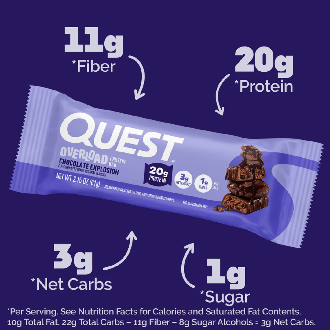 Quest Nutrition Overload Protein Bar 12x60g Chocolate Explosion