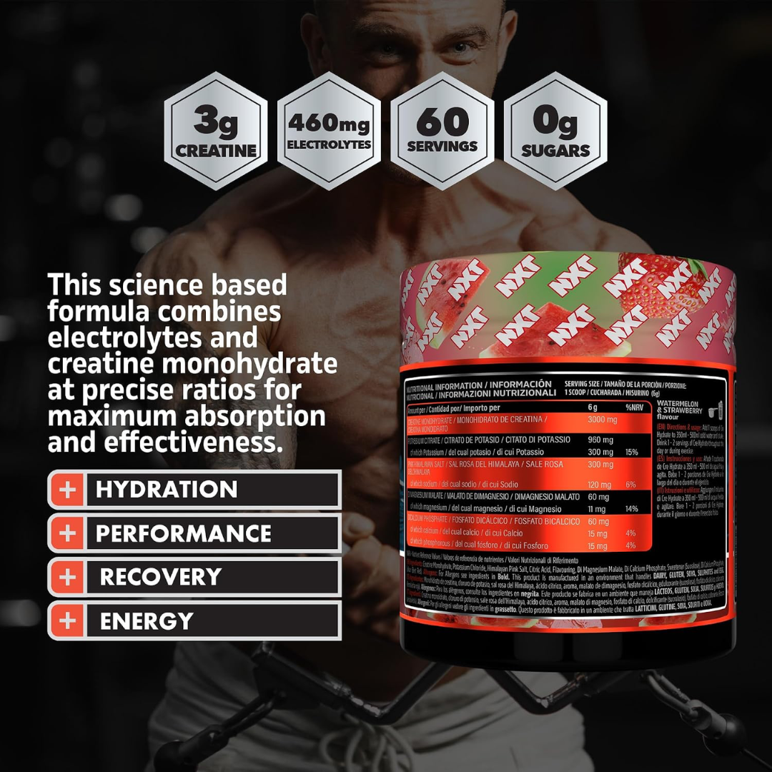 NXT Nutrition CRE Hydrate 360g Watermelon Strawberry