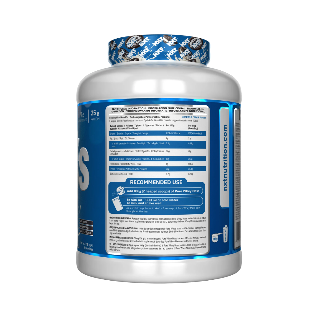 NXT Nutrition NXT Pure Whey Mass 3.18kg Cookies & Cream