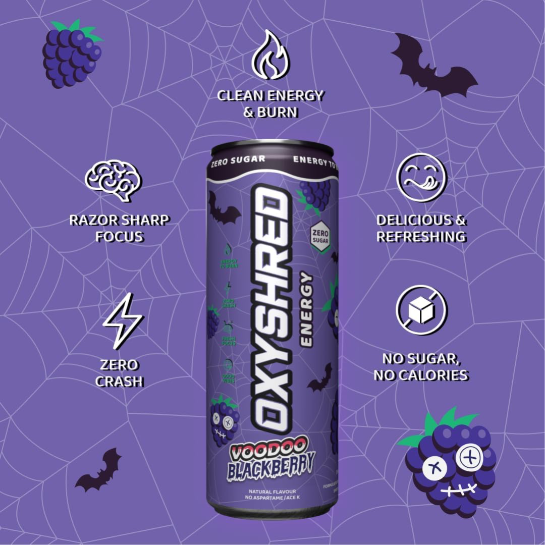 EHP Labs OxyShred Ultra Energy Drink RTD 12x355ml Voodoo Blackberry