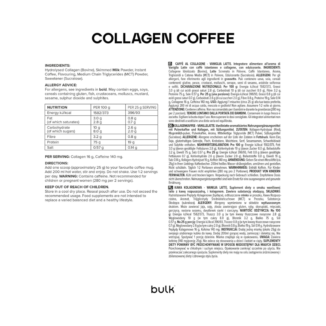 Bulk Collagen Coffee 500g Vanilla