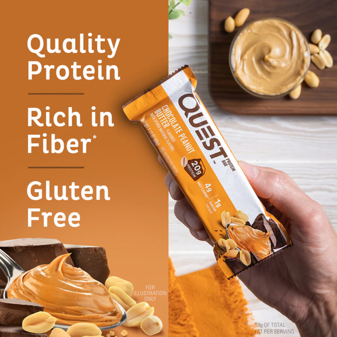 Quest Nutrition Protein Bar 12x60g Dipped Chocolate Peanut Butter