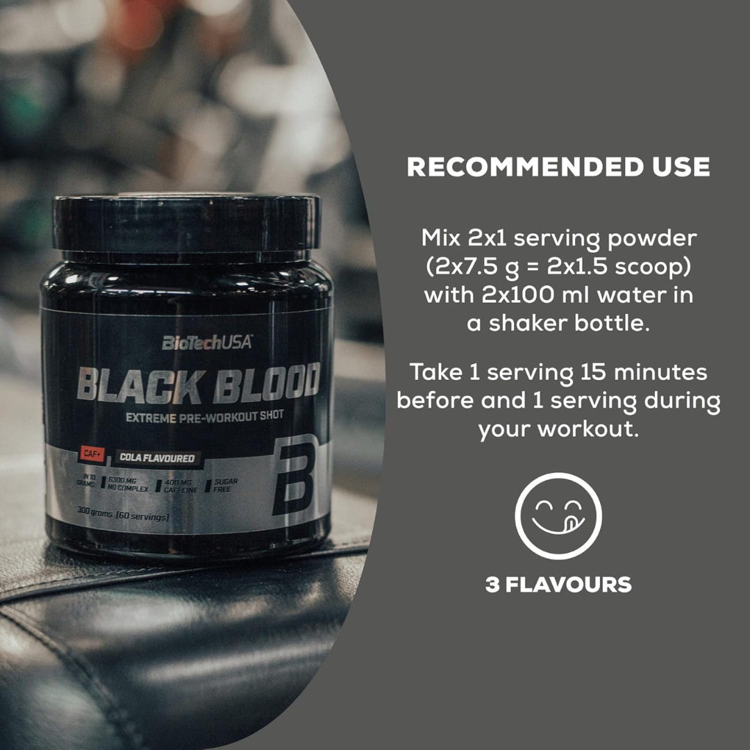 BioTech USA Black Blood CAF+ 300g Blueberry