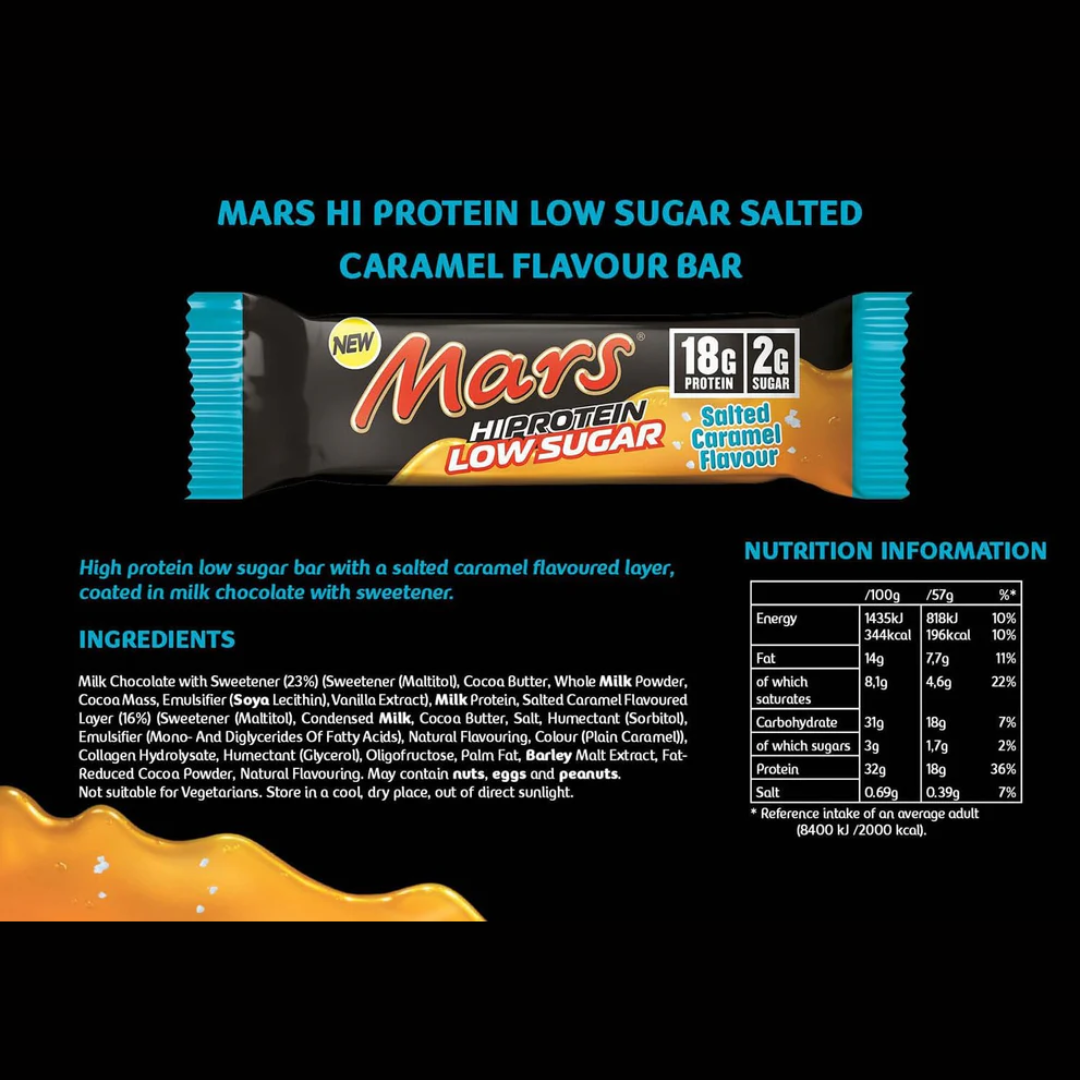 Mars Hi Protein Low Sugar 12x55g Salted Caramel