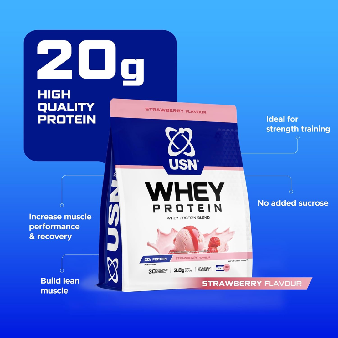 USN Whey Protein Bag 900g Strawberry