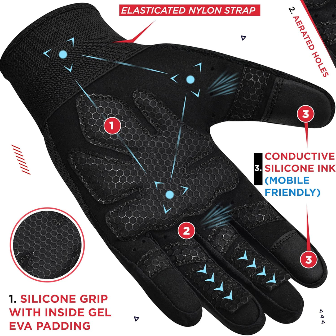 RDX Gym Weight Lifting Gloves W1 Plus M Black