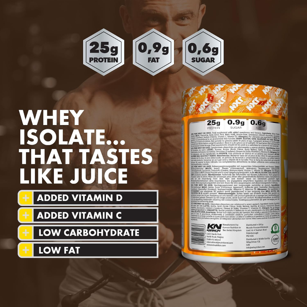 NXT Nutrition Pure Whey ISO Juice 900g Orange Juice