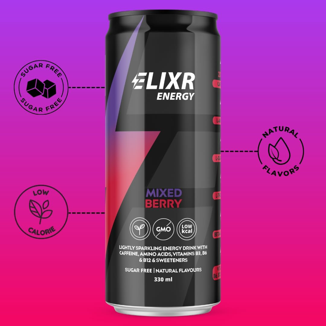 Elixr Energy Energy Drink 12x330ml Mixed Berry