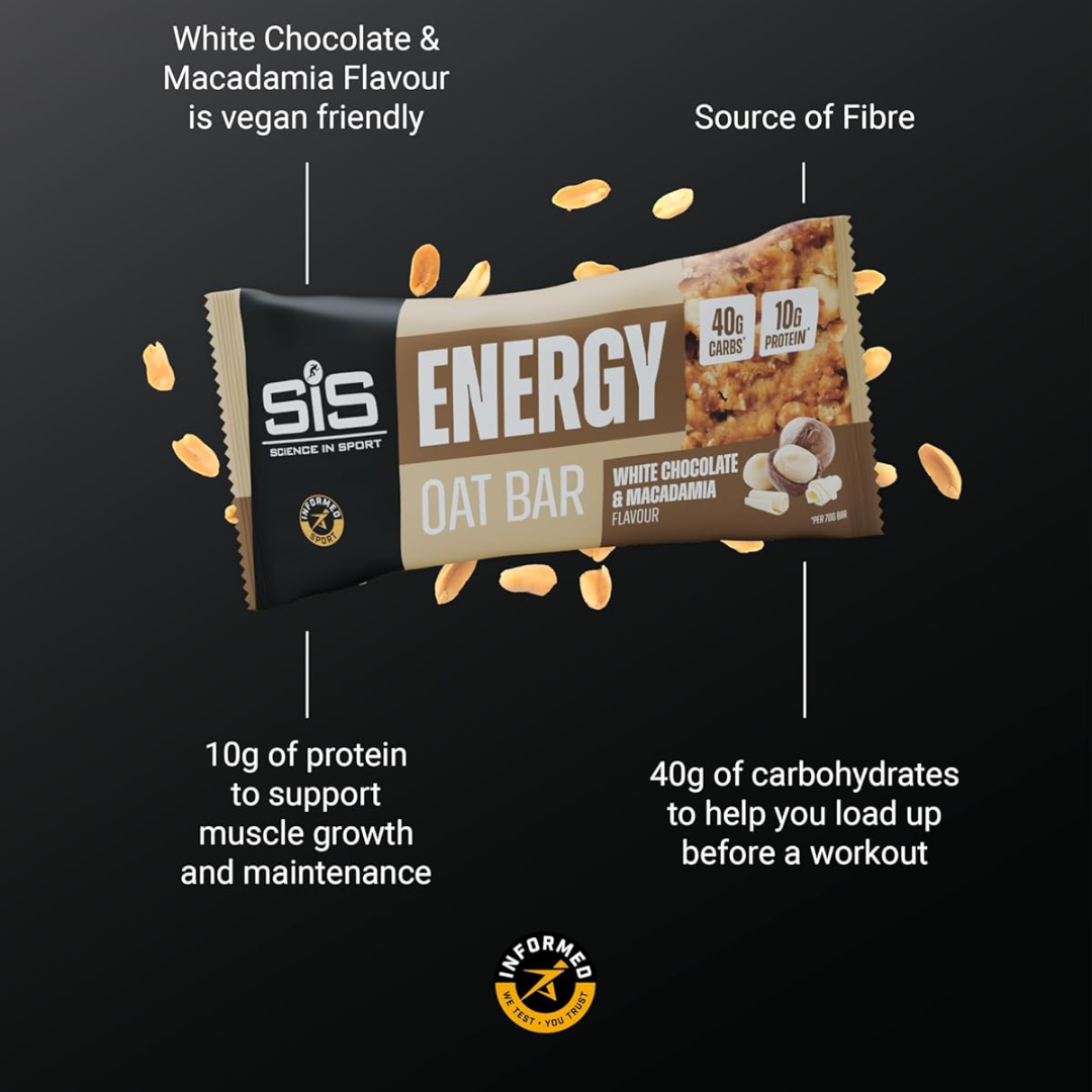 SIS Energy Oat Bar 12x70g White Choc Macadamia