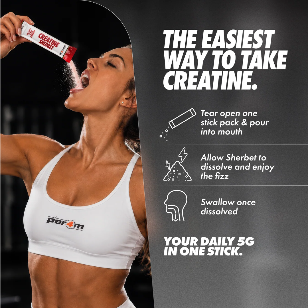 Per4m Creatine Sherbet Sticks 20x6.2g Cherry Fizz