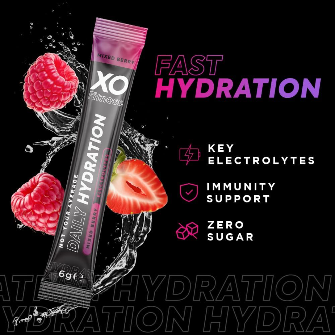 XO Fitness Hydration Sachet 28x6g Mixed Berry