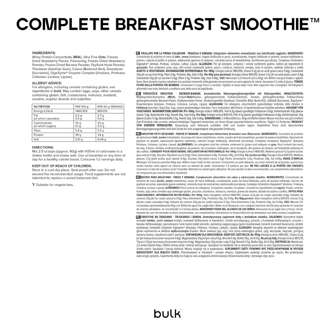 Bulk Complete Breakfast Smoothie 500g Strawberry & Banana