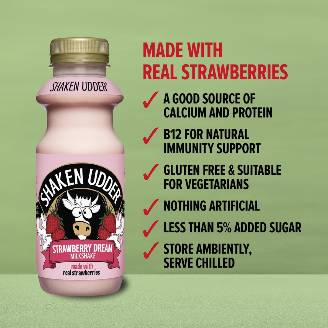 Shaken Udder Milkshake 8x330ml Strawberry Dream