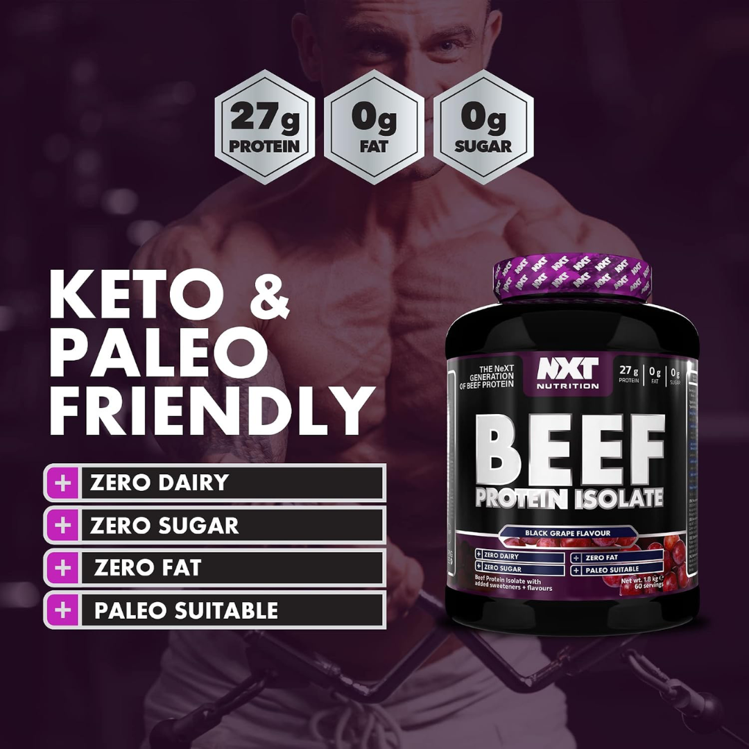 NXT Nutrition Beef Protein Isolate 1.8kg Black Grape