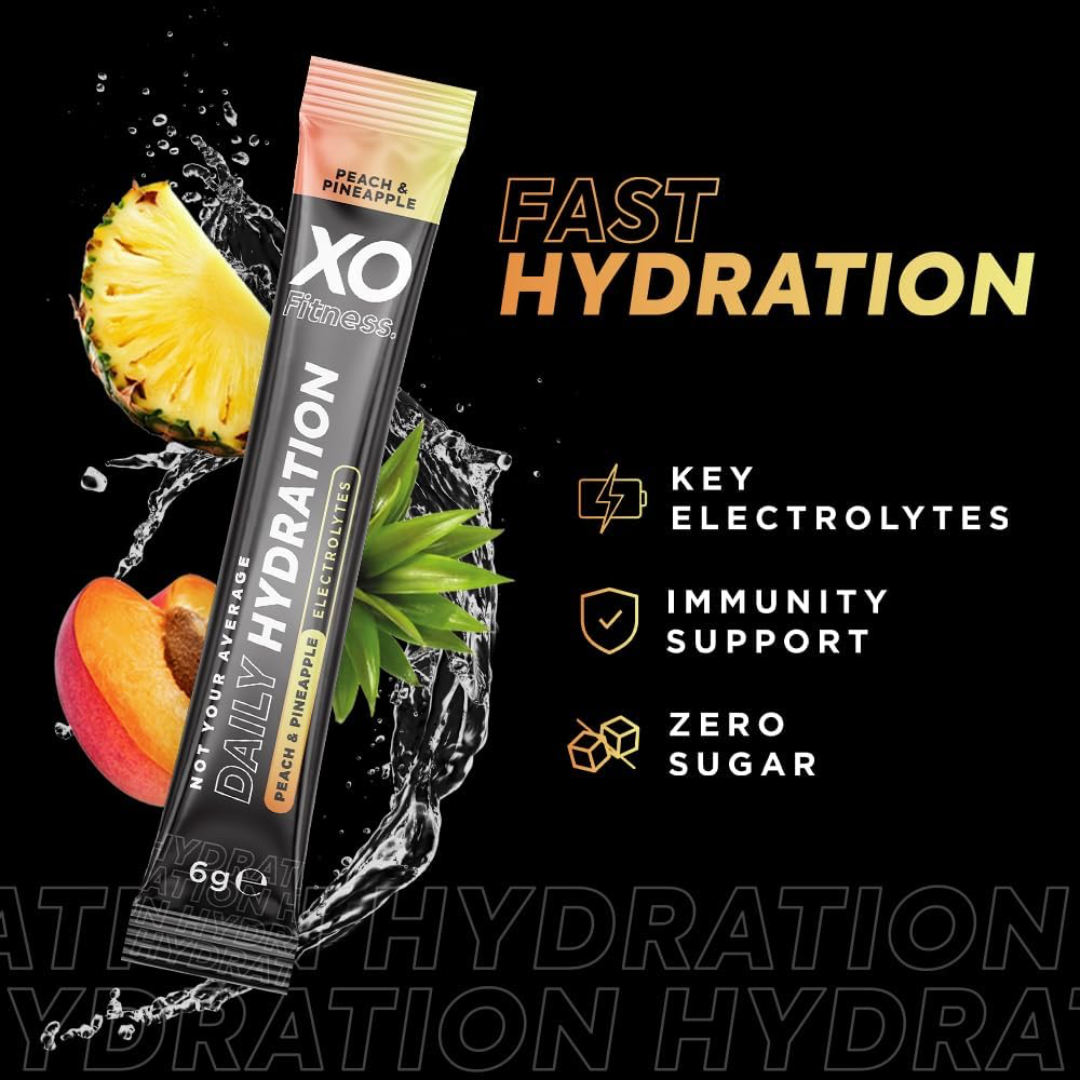 XO Fitness Hydration Sachet 28x6g Peach & Pineapple
