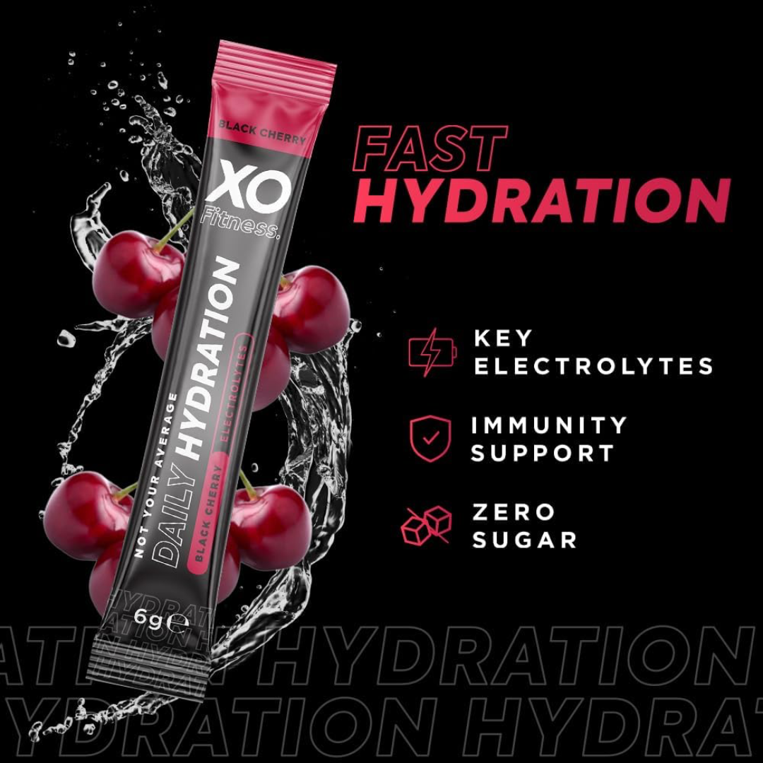 XO Fitness Hydration Sachet 28x6g Black Cherry