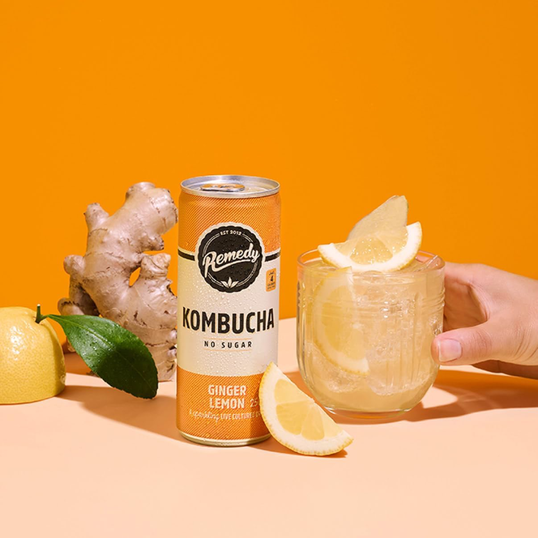 Remedy Kombucha 12x250ml Ginger Lemon