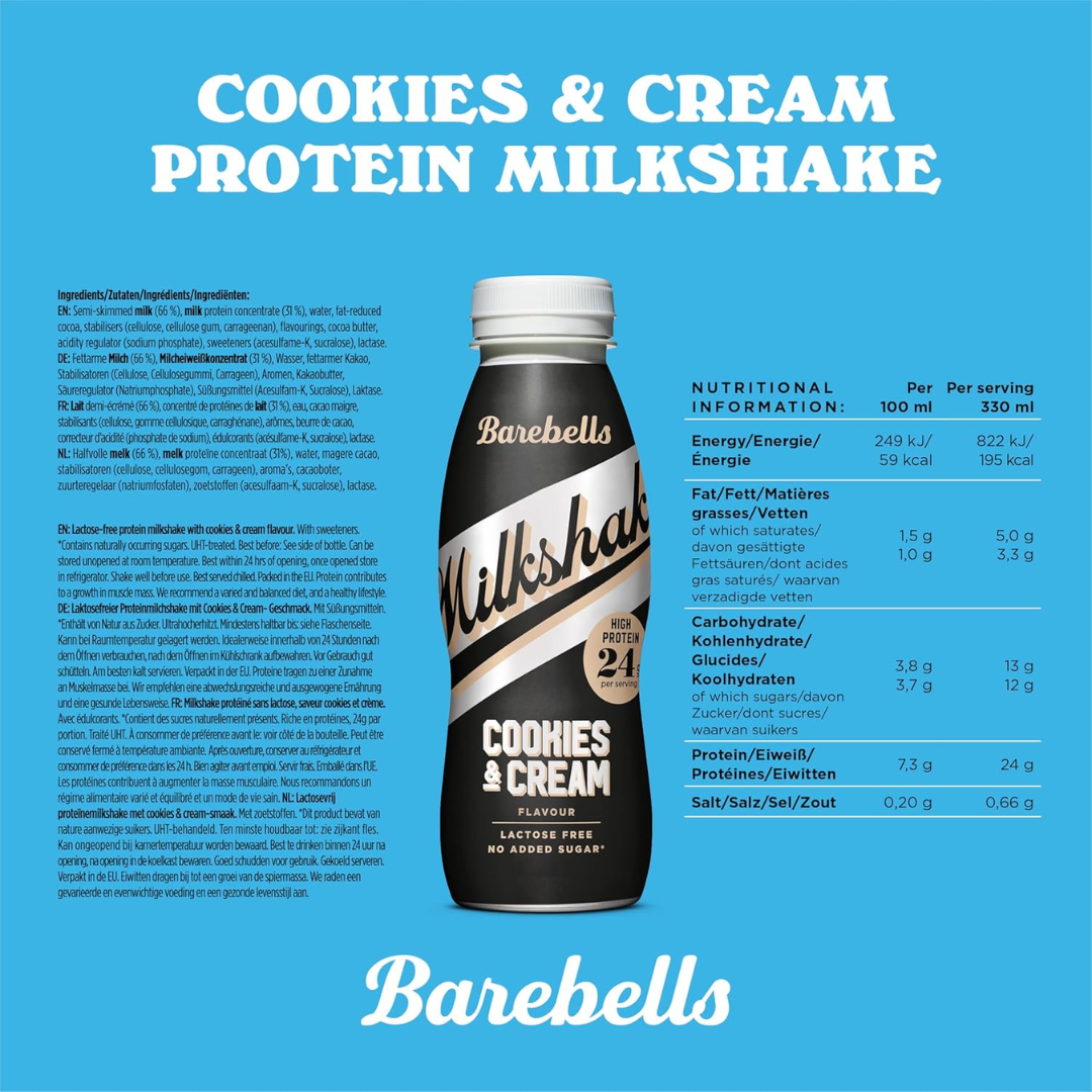 Barebells Milkshake 8x330ml Cookies & Cream