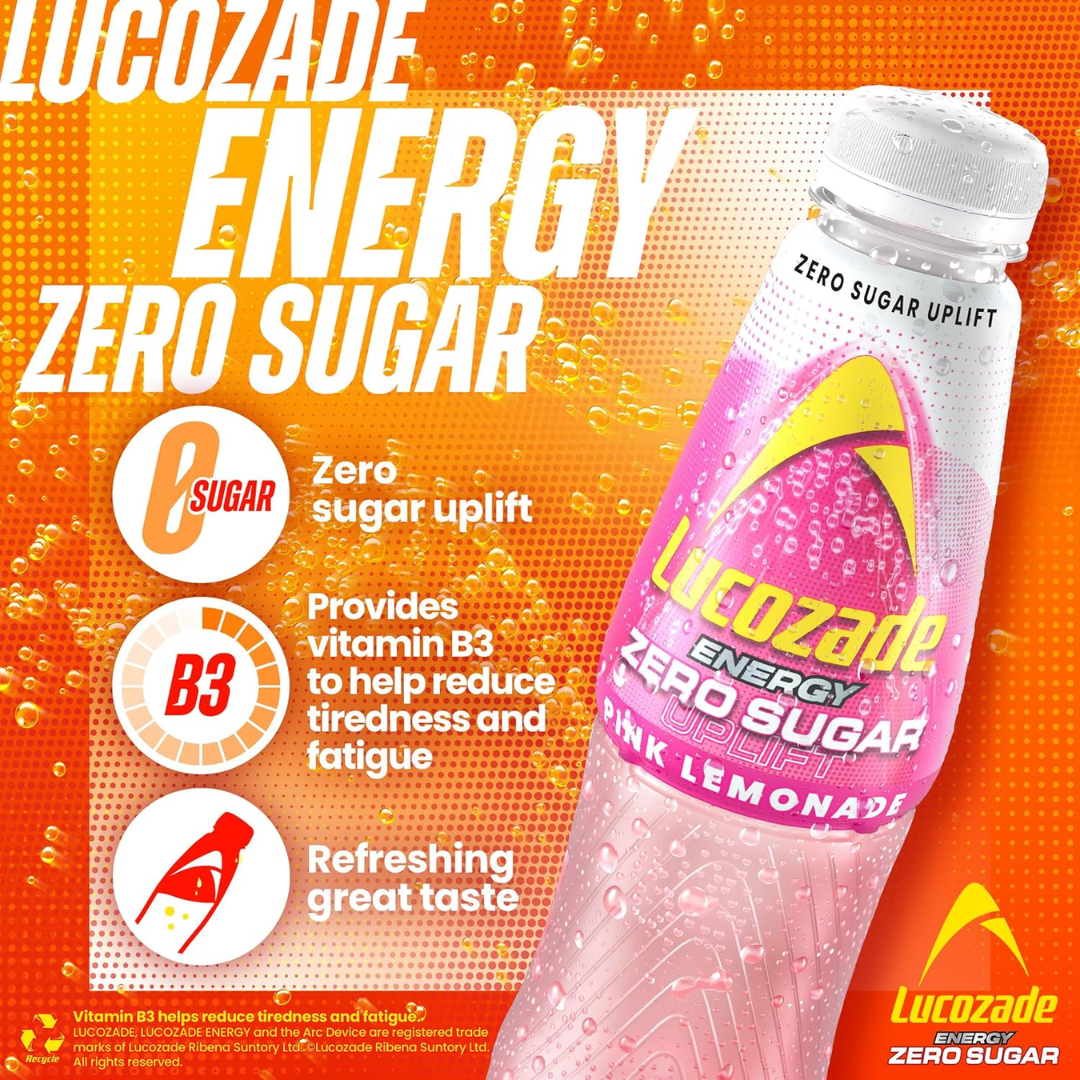 Lucozade Energy 12x500ml Pink