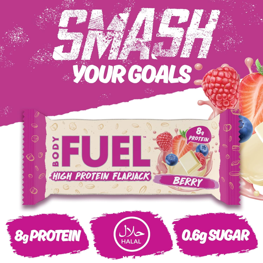 Applied Nutrition Body Fuel High Protein Flapjacks 12x40g Berry