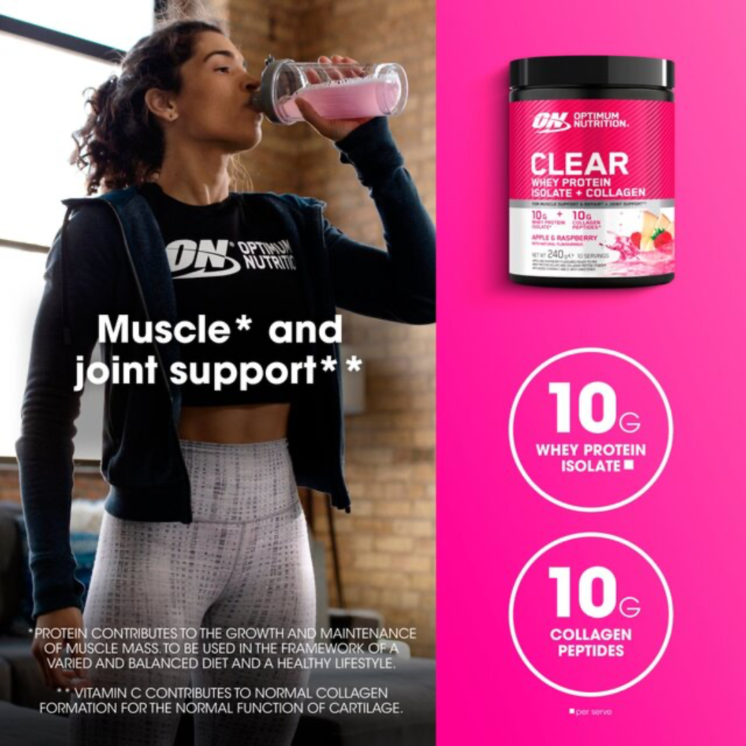 Optimum Nutrition Clear + Collagen 240g Apple & Raspberry