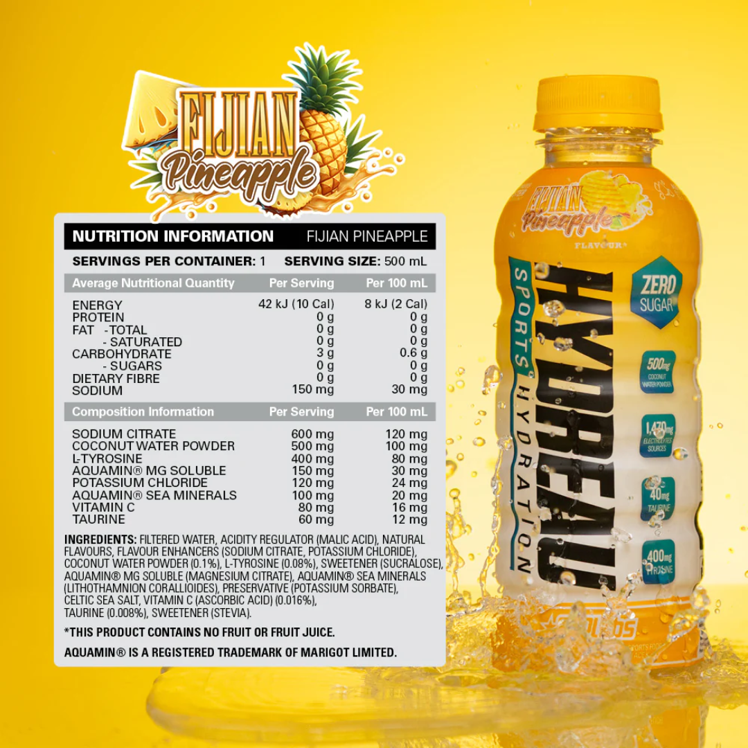 EHP Labs Hydreau RTD 8x500ml Fijian Pineapple