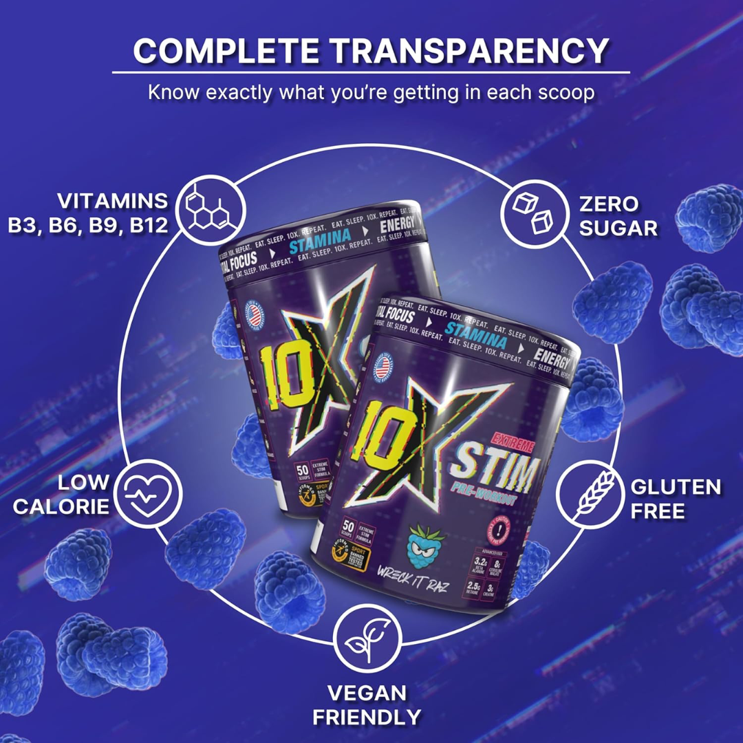 10X Athletic STIM 600g Wreck It Raz