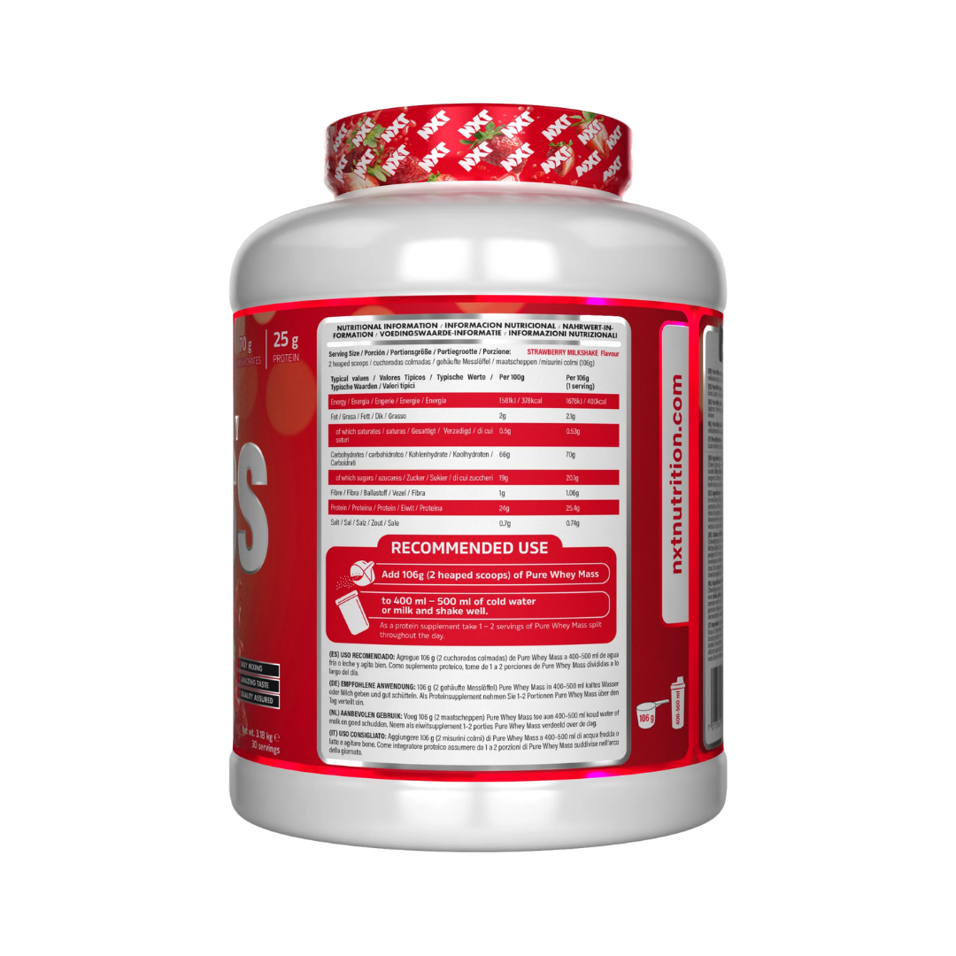 NXT Nutrition NXT Pure Whey Mass 3.18kg Strawberry Milkshake