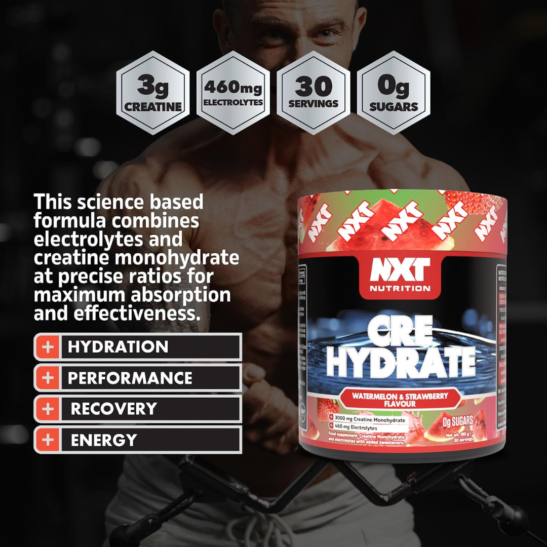 NXT Nutrition CRE Hydrate 180g Watermelon & Strawberry