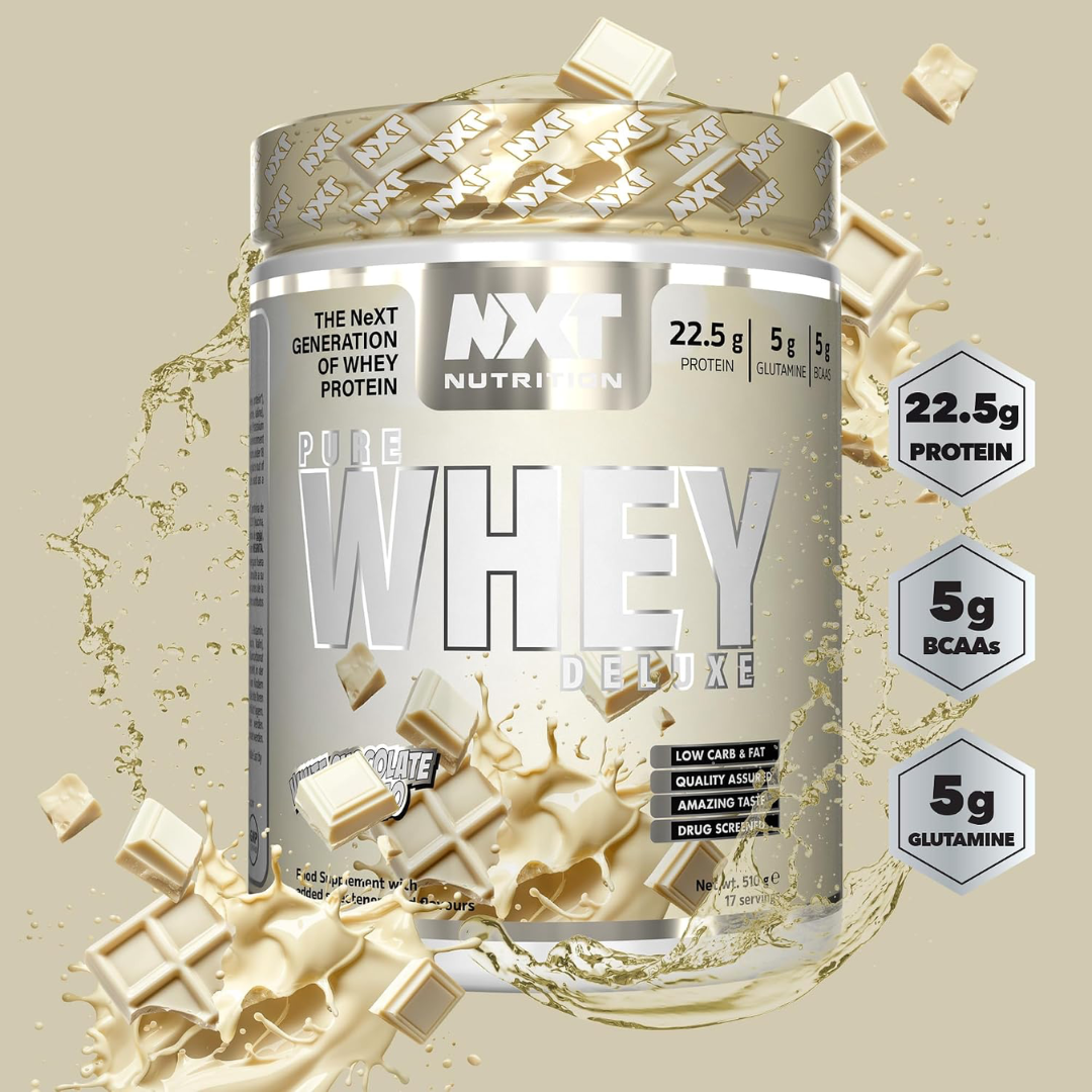 NXT Nutrition Pure Whey Deluxe 510g White Chocolate Bellissimo